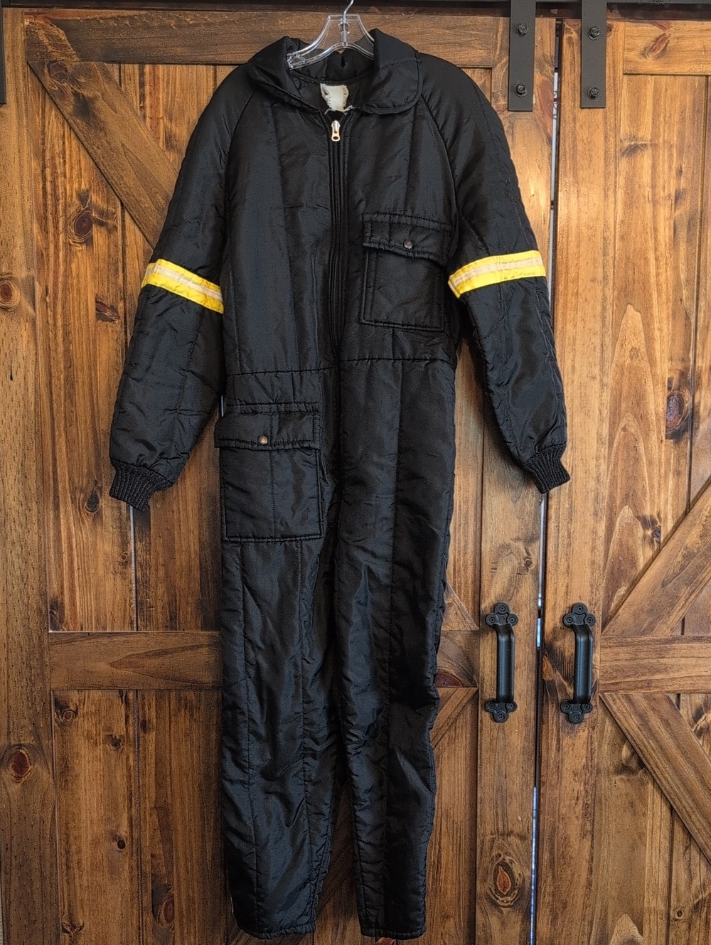 Vintage JCPenney Snowmobile Suit Mens Small Regular Black Insulated Snow Ski